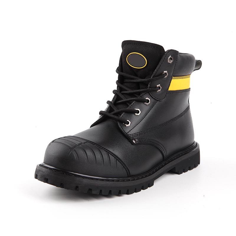 Halfhoge veiligheidsschoenen van volnerf glad leer